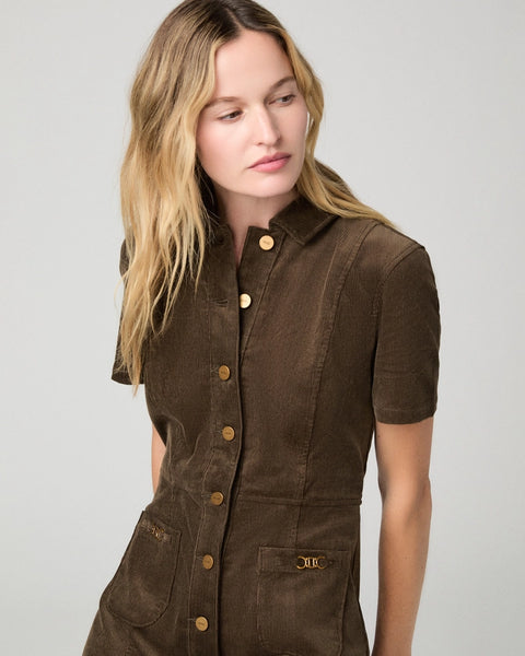 Clementine Dress - Fern Corduroy