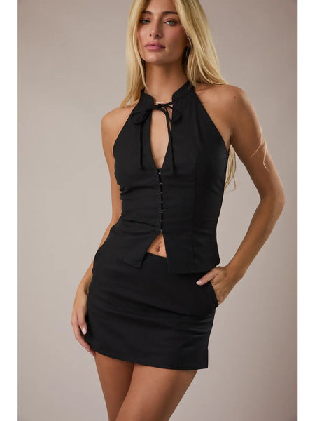 Mandarin Collared Halter Top