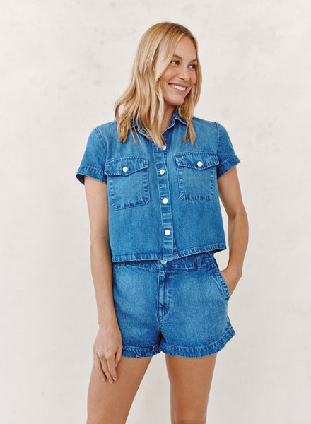 Short Sleeve Flap Pocket Shirt - Spring Horizon Wash