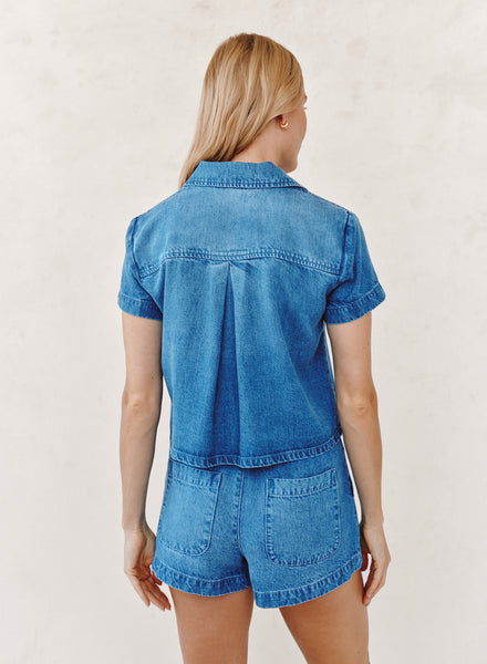 Short Sleeve Flap Pocket Shirt - Spring Horizon Wash