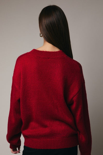 Round Neck Long Sleeve Slouchy 'joy' Sweater