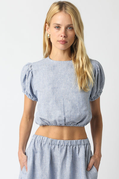 Aleah Cropped Linen Top