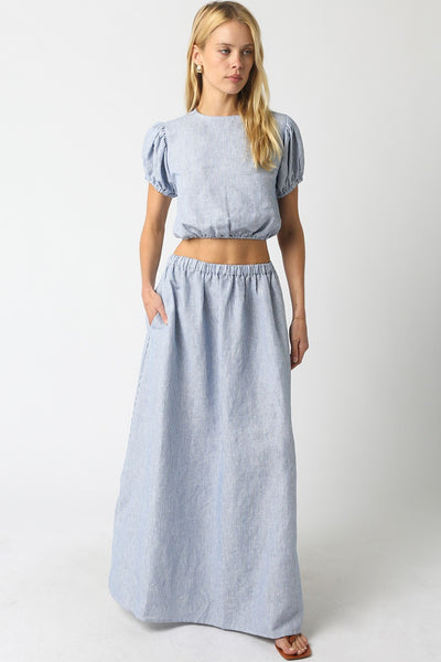 Aleah Cropped Linen Top