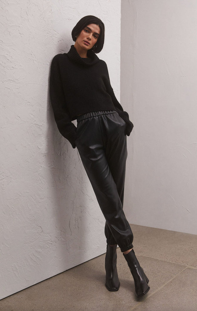 Lenora Faux Leather Joggers