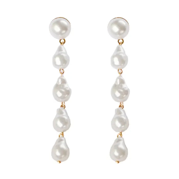 Natural Pearl Statement Drop Statement Earrings
