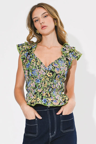 Dion Surplice Peplum Top