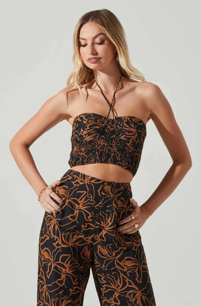 Allene Top - Black Rust Print