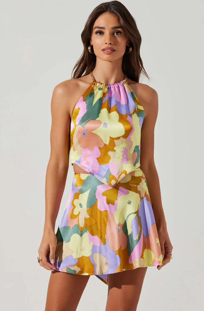 Evalina Top - Lime Rust Floral