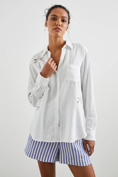 Charli Shirt - Eyelet Palm Tree