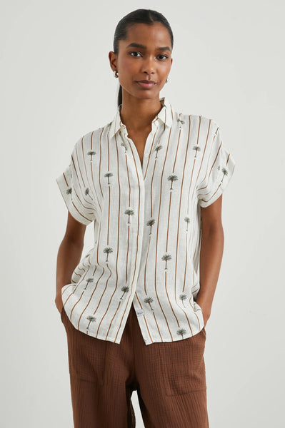 Jamie Shirt - Stripe Palms
