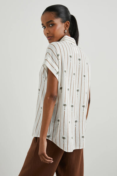 Jamie Shirt - Stripe Palms