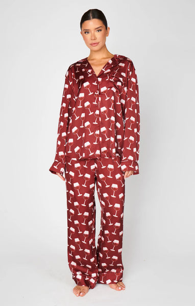 Classic PJ Set - Red Wine Silky