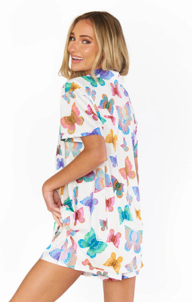 Sunday Morning PJ Set - Rainbow Butterflies