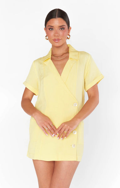Bicoastal Romper - Yellow Linen