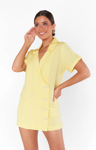 Bicoastal Romper - Yellow Linen