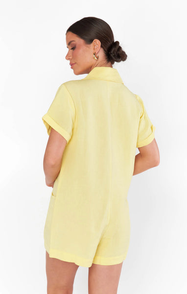 Bicoastal Romper - Yellow Linen