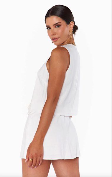 All Night Skort - White Linen