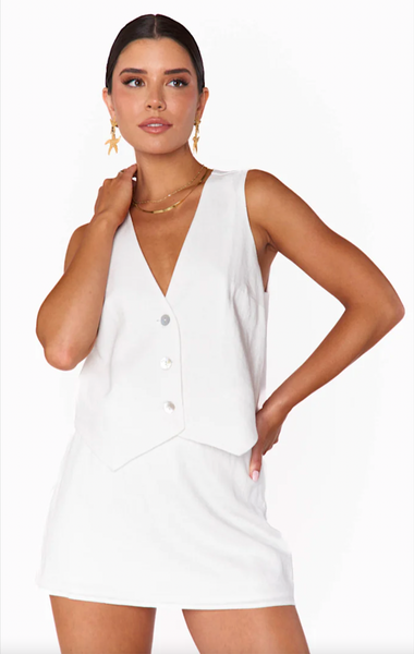 Vicky Vest - White Linen