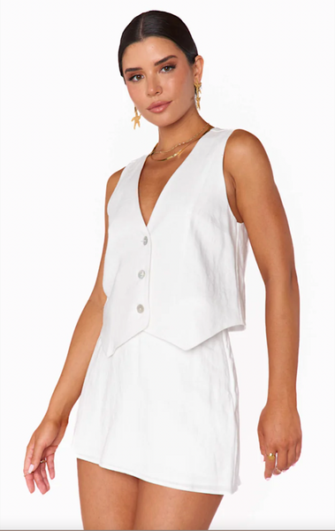 All Night Skort - White Linen