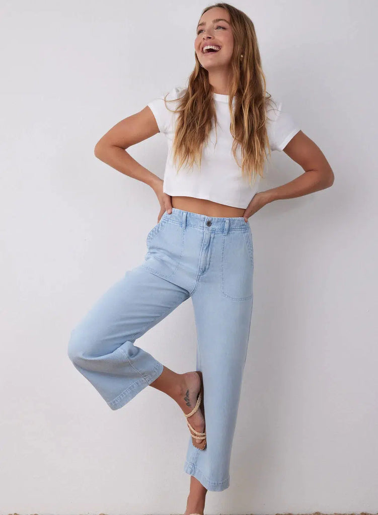 Blakely Utility Wide Leg Crop - Sun Faded Wash
