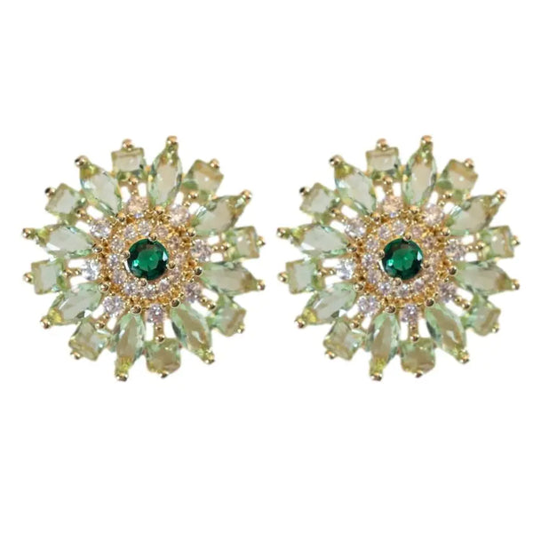 Dahlia Bloom Crystal Statement Studs