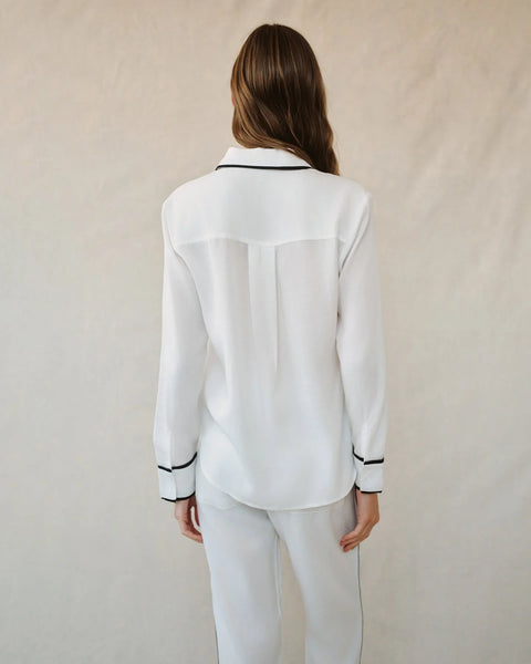 Contrast Trim Shirt - Off White