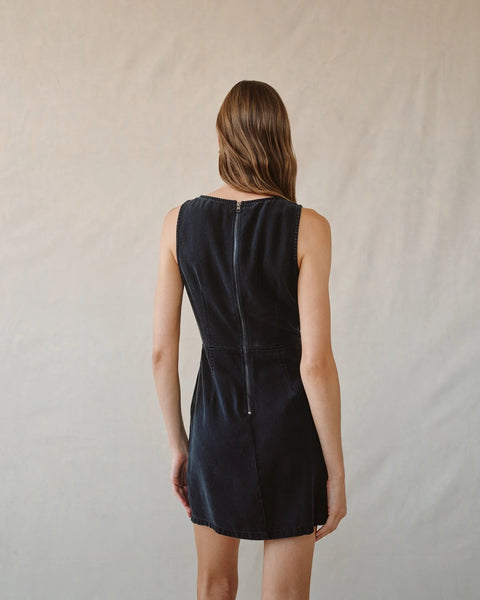 Fitted Mini Dress - Dark Graphite Wash