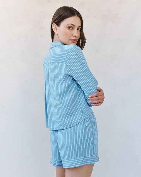 Mixed Stripe Button Down Shirt - Coastal Stripe Wash