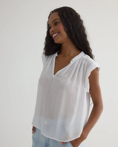 Shirred Pullover Cap Sleeve