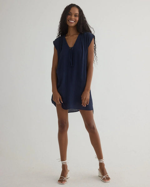 Tie Front V-Neck Mini Dress