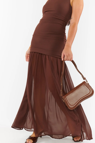Aria Maxi Dress Chiffon Chocolate