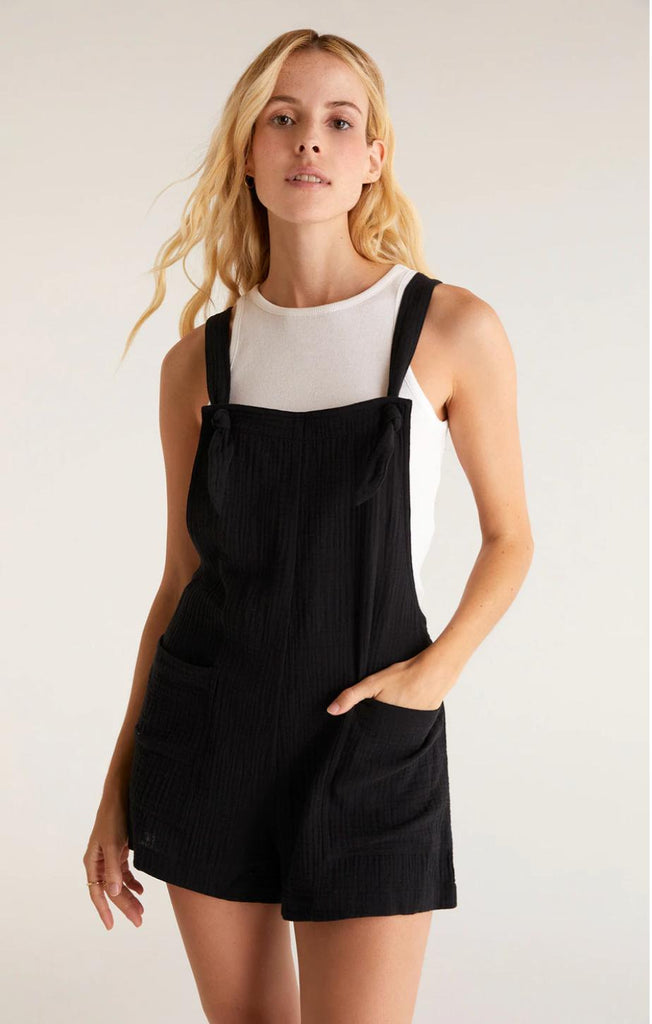 Archer Gauze Romper - Black