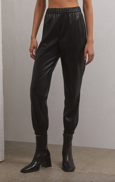 Lenora Faux Leather Joggers