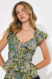Dion Surplice Peplum Top
