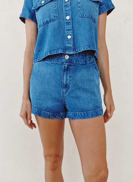 Elle Playa Trouser Short - Spring Horizon Wash