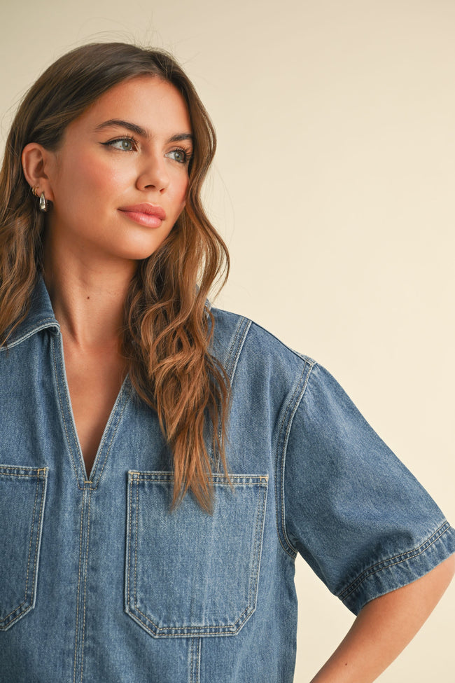 Cayla Denim Top
