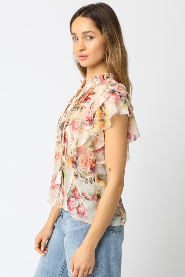 Eliza Floral Ruffle Shirt
