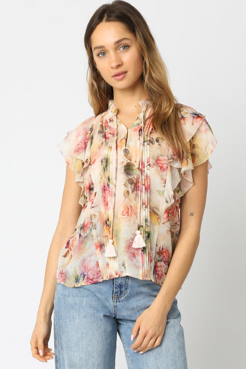 Eliza Floral Ruffle Shirt