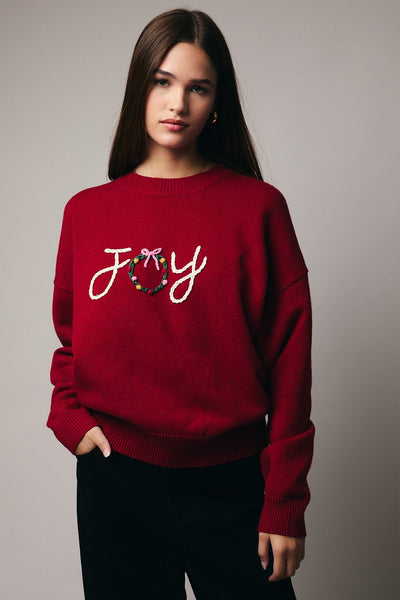 Round Neck Long Sleeve Slouchy 'joy' Sweater