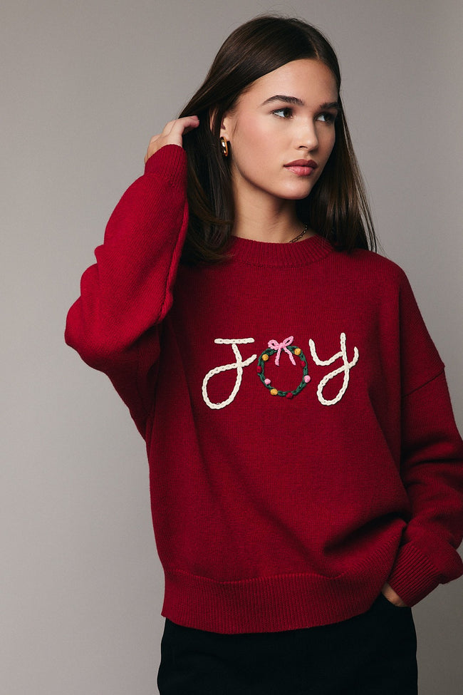 Round Neck Long Sleeve Slouchy 'joy' Sweater