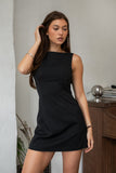Aleina Boat Neck Mini Dress