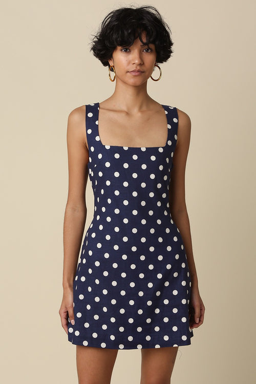 Norah Polka Dot Sleeveless Mini Dress