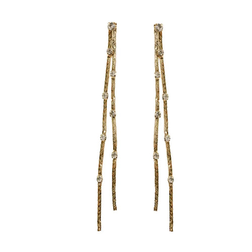 Diamond Dotted Gold Cluster Statement Earring