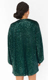 Sure Thing Dress - Emerald Sequins