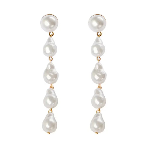 Natural Pearl Statement Drop Statement Earrings