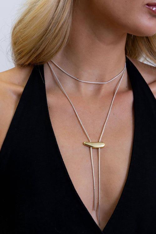 Two Tone Bolo Necklace: Two Tone