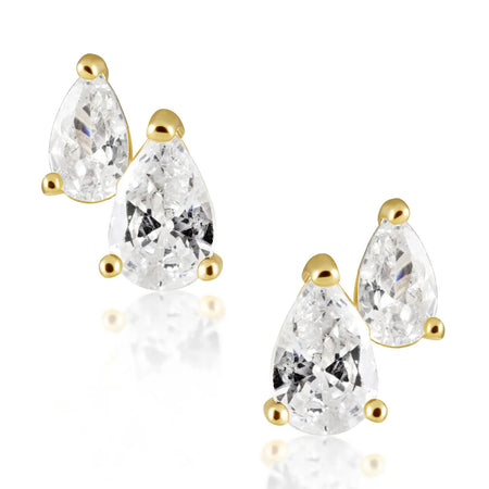 Katie Emerald Cut Studs Silver