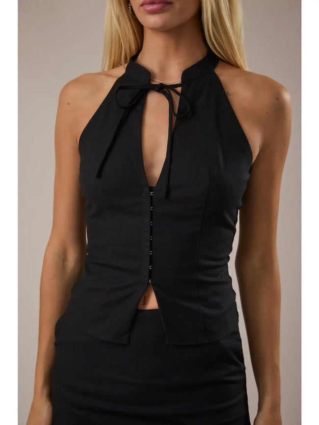 Mandarin Collared Halter Top
