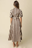 Cora Belted Stripe Maxi Dress