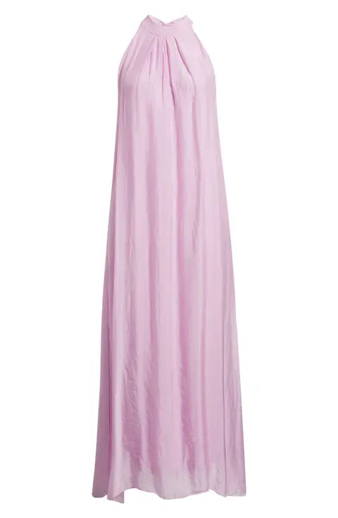 Vita Mock Neck Satin Maxi Dress